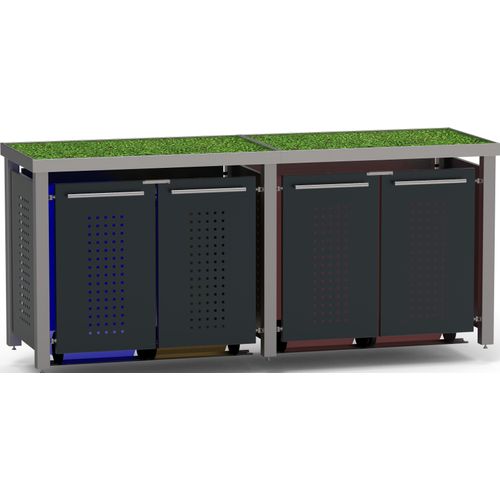 Müllbox Typ-EW, 4x 240l, Türfarbe Anthrazit