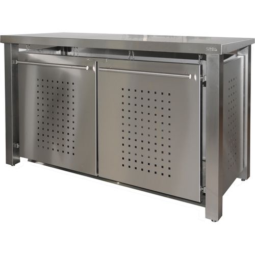 Müllbox Typ-ED, 1x 240l + 2x 120l, Türfarbe Edelstahl