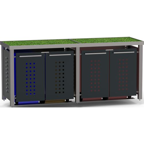 Mülltonnenbox Typ-EW, 4x 240l, Türfarbe Anthrazit