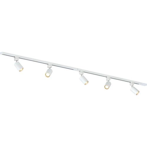 Qub Focus III - LED Schienensystem - Weiß - 1-Phasen - 200cm - 5x GU10 Spots - I-Form