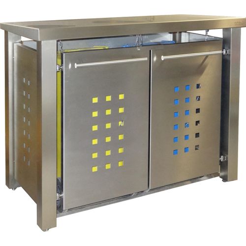 Mülltonnenbox Typ-ED, 2x 240l, Türfarbe Edelstahl