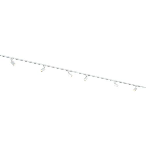 Qub Focus III - LED Schienensystem - Weiß - 1-Phasen - 400cm - 6x GU10 Spots - I-Form