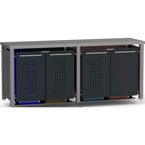 Müllbox Typ-ED, 4x 120l, Türfarbe Anthrazit