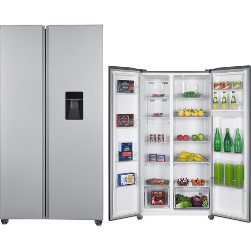 PKM NoFrost Side by Side Kühlschrank 529L Wasserspender silber