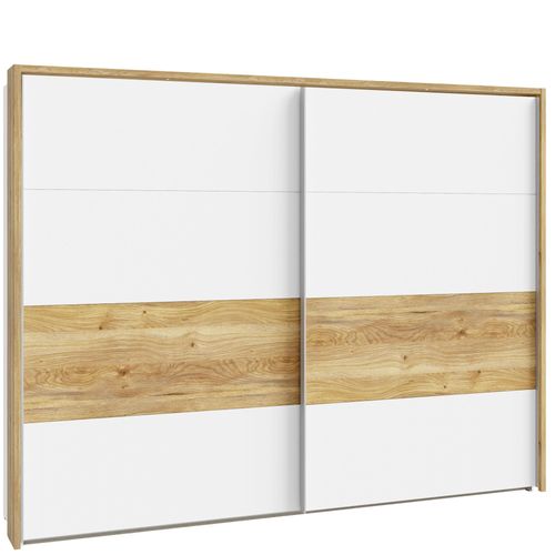 Schwebetürenschrank mit Kranz Melia 2 Weiß 270x211x62 cm Schrank, Dämpfungsbeschläge:ohne Dämpfungsbeschläge