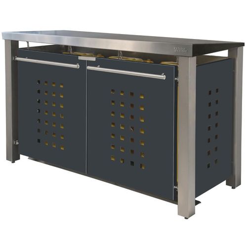 Mülltonnenbox Typ-ED, 2x 240l, Türfarbe Anthrazit