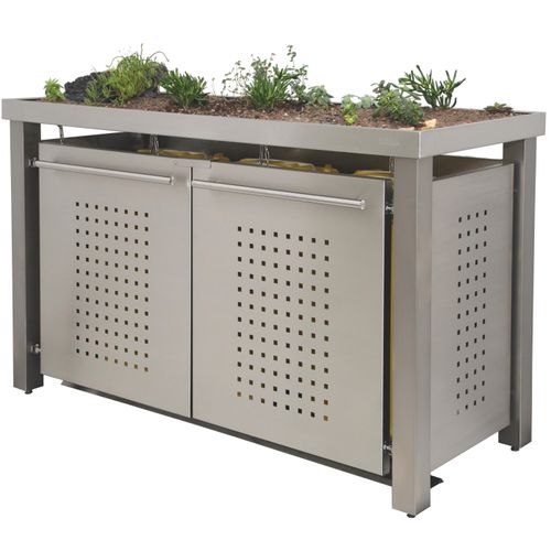 Müllbox Typ-EW, 1x 240l + 2x 120l, Türfarbe Edelstahl