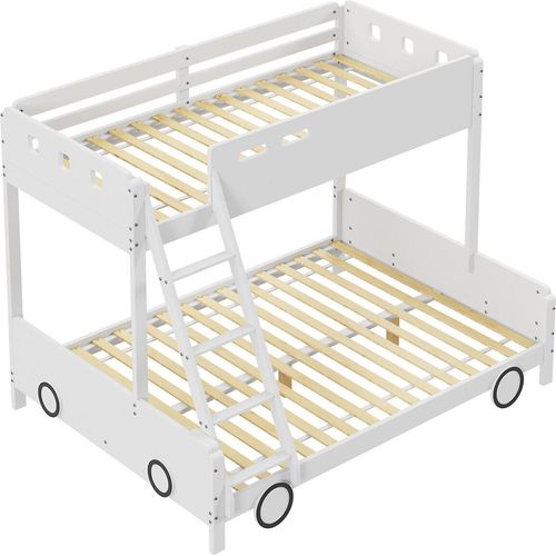 Etagen-Kinderbett aus Holz,oberes Bett 90*200cm,unteres Bett 140*200cm, Kinder-Familienbett, Etagenbett, Massivholzrahmen, Autoform