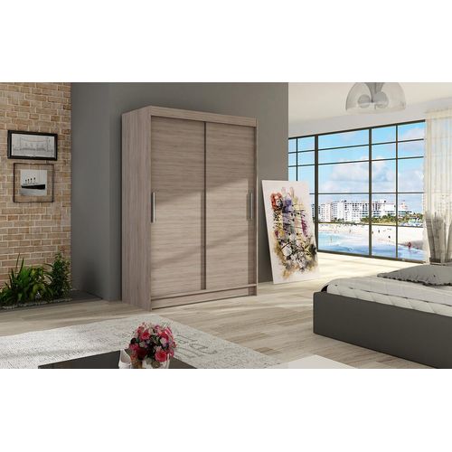 Geräumiger Kleiderschrank Magda – Breite 120 cm, Trüffel