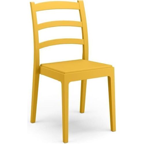 Set mit 4 Stühlen – ARETA – REA – 51 x 46 x H88 cm – Senf