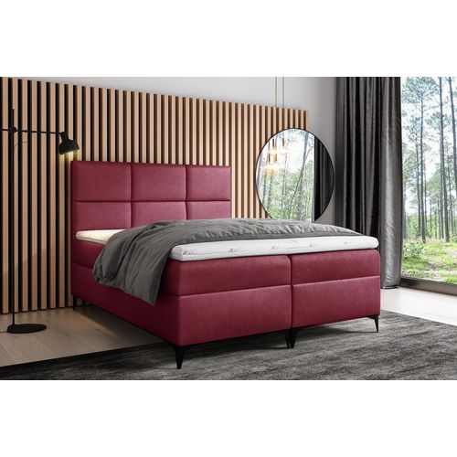 Designer-Polsterbett Fiza mit Stauraum Rot 200 x 200 + gratis Topper