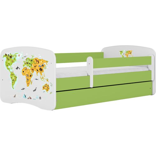 Kinderbett Karte mit Schublade Grün 180/80 | Jugendbett