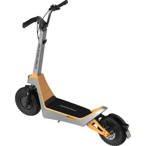 E-Scooter STREETBOOSTER Pollux silberorange - mit Straßenzulassung, Wechselakkusystem, 20 km/h, gefedert