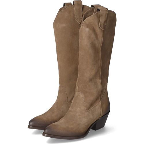Lazamani Damen Westernstiefel Hellbraun Rauleder Größe: 38