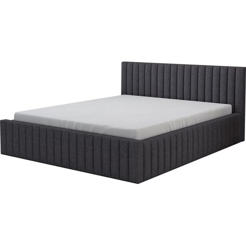 Polsterbett LOG -OM 120 x 200 mit Bettkasten. Farbe: Grau
