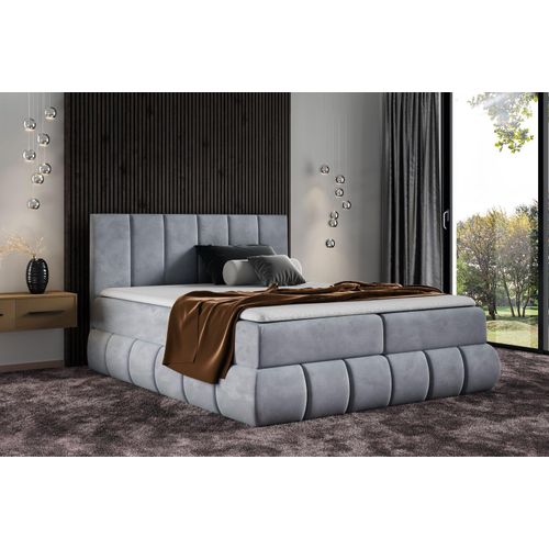 Designer-Polsterbett 180x200 VENY – Grau + GRATIS Topper