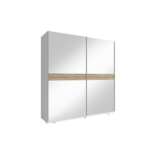 Kleiderschrank 200 cm MELODY 5 – weiß / Eiche sonoma