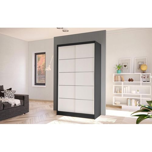 Eleganter Kleiderschrank ARINI 4 – Breite 100 cm, schwarz / weiß