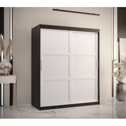 Kleiderschrank RAISA 1 – Breite 150 cm, schwarz / weiß