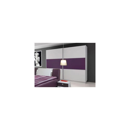 Kleiderschrank RYAN – Breite 270 cm, weiß / lila glänzend