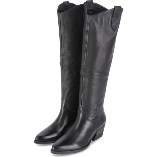 Lazamani Allison Damen Hohe Leder-Stiefel Black Größe 39