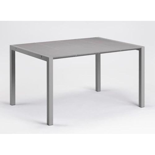 Tisch - GROSFILLEX - Eden 133 - Platingrau - 133x87 - Aluminium und Harz - 6P