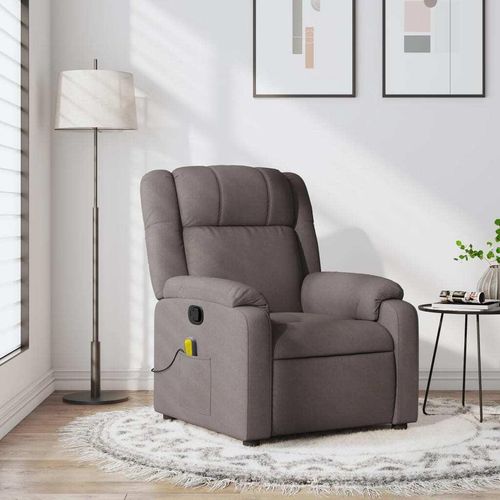 Massagesessel Taupe Stoff 373556