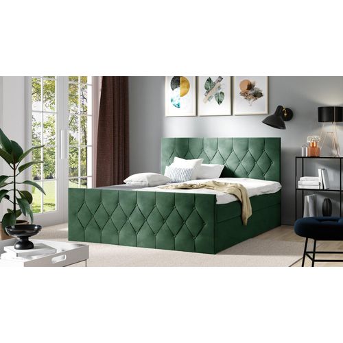 Polsterbett TIBOR LUX – 180x200, Grün + GRATIS Topper