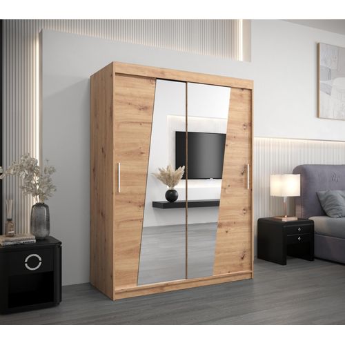 Kleiderschrank mit Spiegeln ELVIRA – Breite 150 cm, Eiche artisan