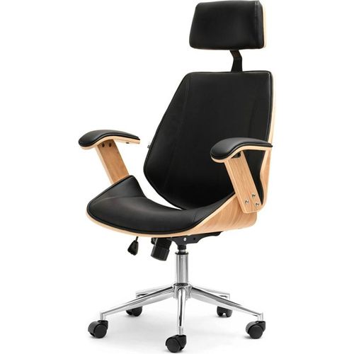 Bürostuhl EVALISA – Eiche/schwarz/Chrom