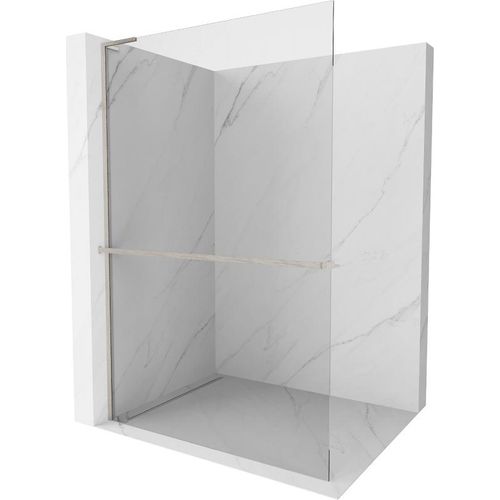 Mexen Kioto+ L Duschwand mit Wandregal 115 x 200 cm, transparent, gebürsteter Nickel - 800-115-123-97-00