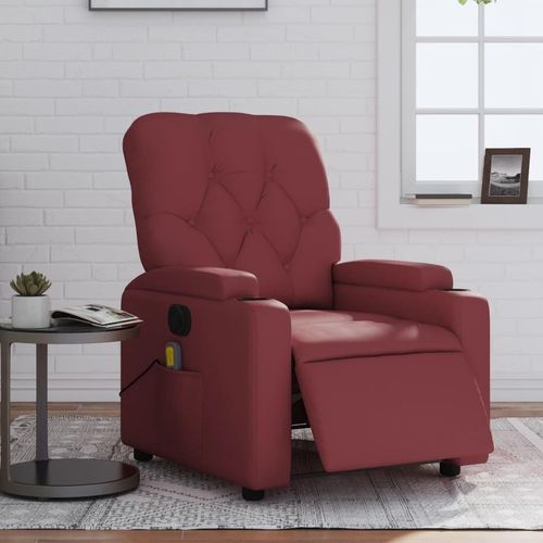 Massagesessel Elektrisch Weinrot Kunstleder 3204769