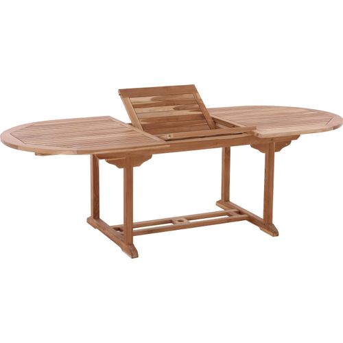 Gartentisch 180x100cm oval ausziehbar Teak massiv Holztisch Garten Esstisch