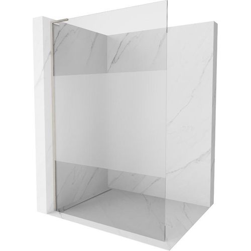 Mexen Kioto L Duschwand Walk-in 80 x 200 cm, transparent/überzeugend, gebürstetes Nickel - 800-080-103-97-35