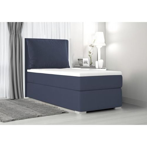 Boxspringbett SUZI MINI +Topper VISCO Federkern , 90x200 cm ,(Dunkeblau: ITAKA 11)
