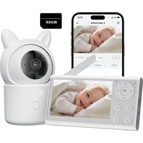 ZREE Babyphone mit Kamera, Nachtsicht, 1080P/4,3