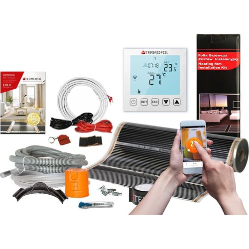 Termofol Elektrische Fußbodenheizung Heizfolie 230V mit Thermostat WiFi, Leistung 220 W/m2, 4 m²