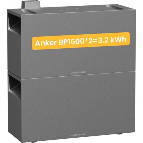 Anker SOLIX BP1600 Erweiterungsakkux2, 3200Wh, LifePo4 Akkus, 6.