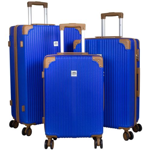 ABS Hartschalen Koffer Set M,L,XL Gepäck Trolley aufrecht rollbar Bardabos Blau