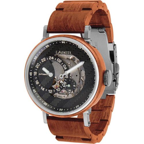 LAiMER Herren Uhr 0210 Arne Apfelholz, Edelstahl