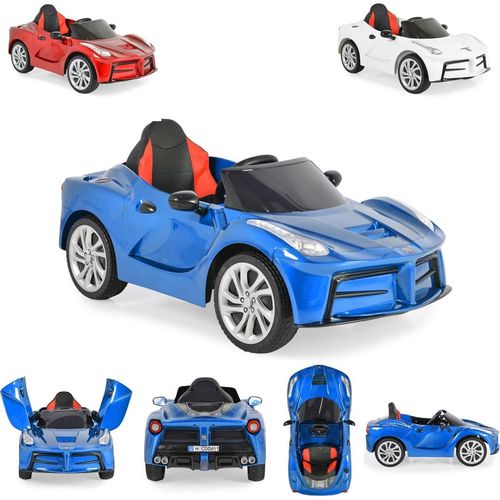 Moni Kinder Elektroauto Liberty, Fernbedienung EVA-Reifen Rücklichter Gurt MP3 blau