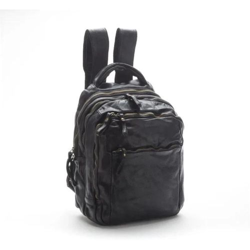 BZNA Bernd schwarz Rucksack Backpacker Designer Uni Lederrucksack