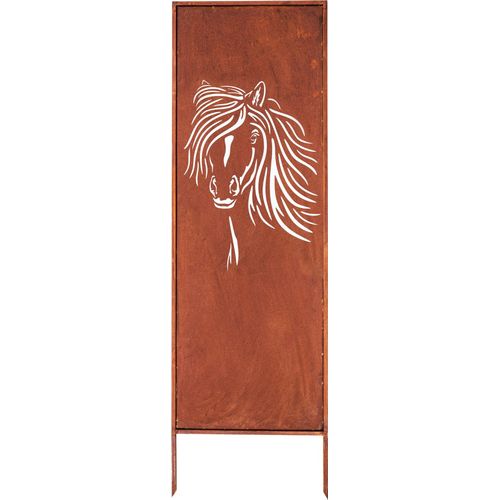 Sichtschutz Metall - 160 cm x 50 cm - Edelrost - Rostoptik Sichtschutz für Garten - Sichtschutzelement - Sichtschutzwand - Gartendekoration Zaun Rost