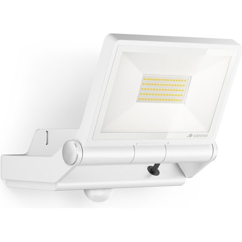 Steinel LED Strahler XLED PRO ONE MAX S Weiß, Außenleuchte mit Bewegungsmelder, 4000K warmweiß