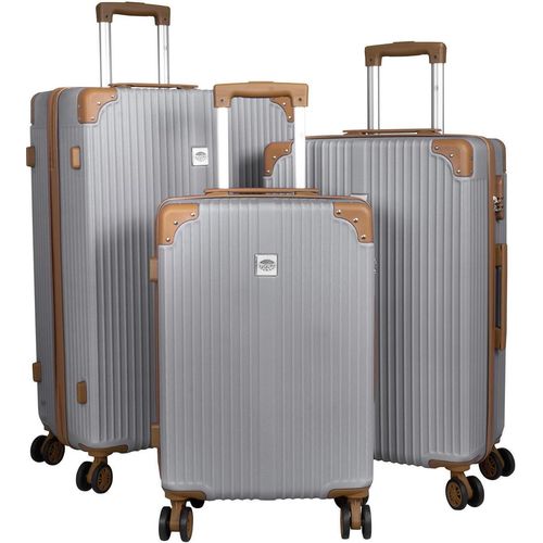 ABS Hartschalen Koffer Set M,L,XL Gepäck Trolley aufrecht rollbar Bardabos Grau