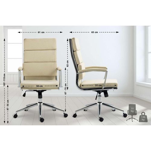 Bürostuhl Cleveland Stoff creme