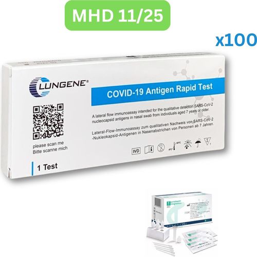 Clungene Covid-19 Antigen Schnell-Selbsttest (Laientest) 100 Stück MHD 11/25| Einzeltest | ID: 2099 | GRATIS parahealth Tests (5 Stück, MHD 12/25)