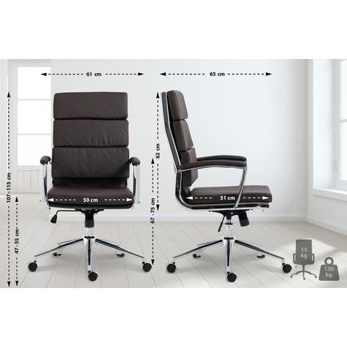 Bürostuhl Cleveland Kunstleder braun