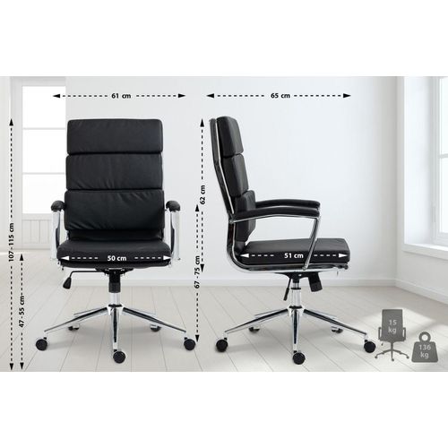Bürostuhl Cleveland Kunstleder schwarz