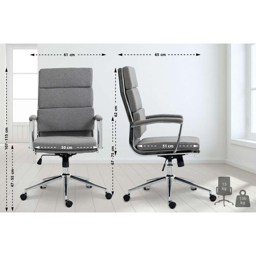 Bürostuhl Cleveland Stoff grau